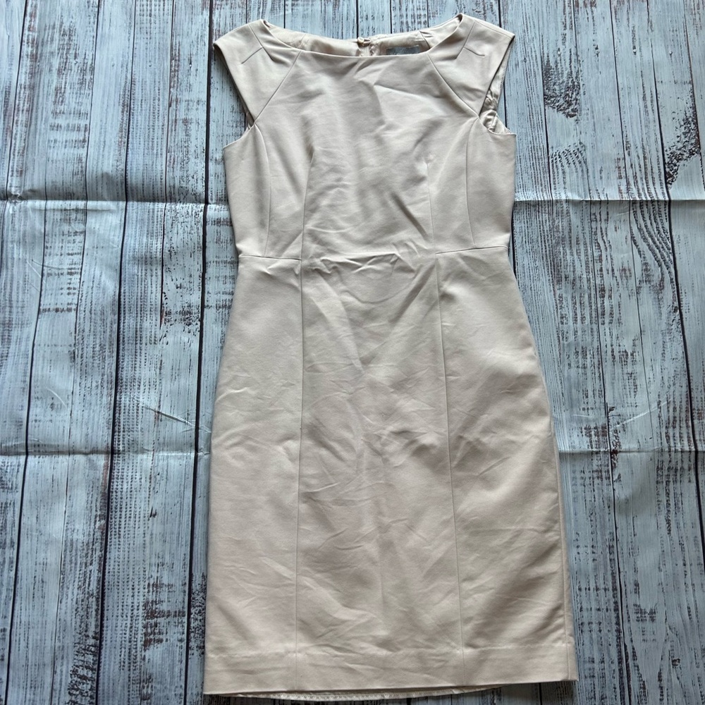 H&M Cream Fitted Work Dress